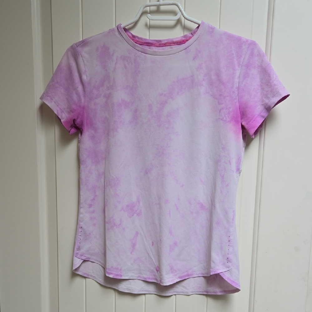 Athletic Works Lavender Tie-Dye Women's Top Short Sleeve